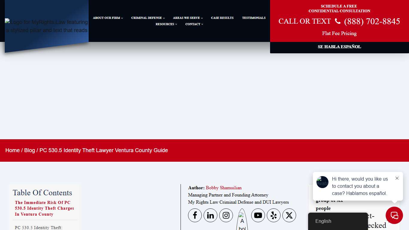 PC 530.5 Identity Theft Lawyer Ventura County Guide - My Rights Law